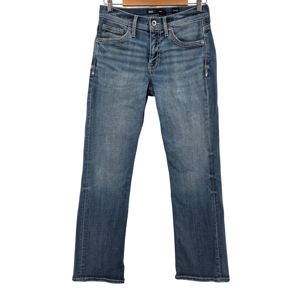 BKE Jake Jeans 31x32 Blue Medium Wash Straight Leg Stretch Denim